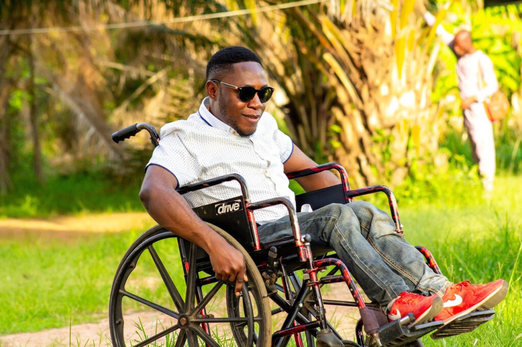 Disabled employee on a wheelchair