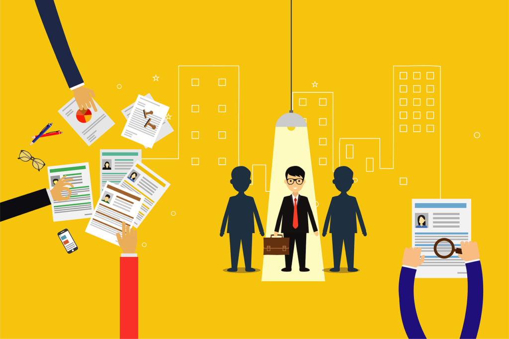 Infographic showing use of technology in HR hiring