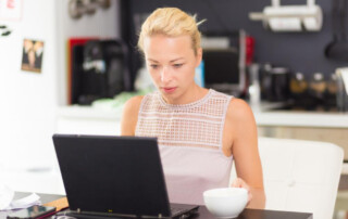 Woman working remotely