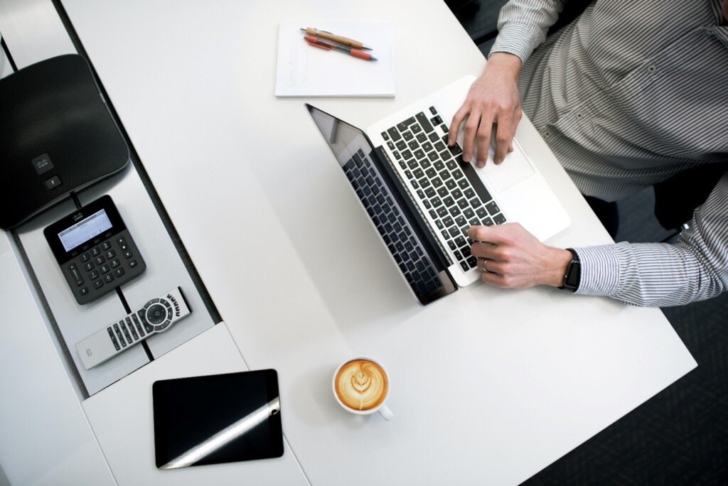 A Person Working at Office Desk