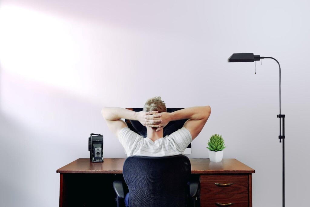 A Man Tired at Home Office