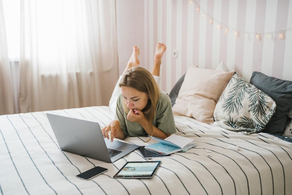 A Woman Working from Home