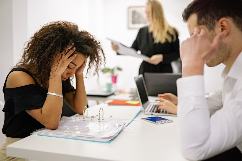 A Woman Looking at a Work File