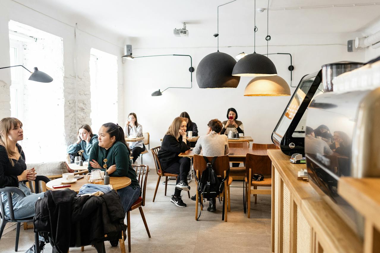Employees Sitting in a Café