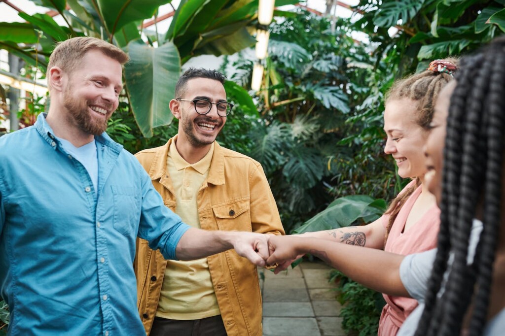 Employees Giving a Fist Bump